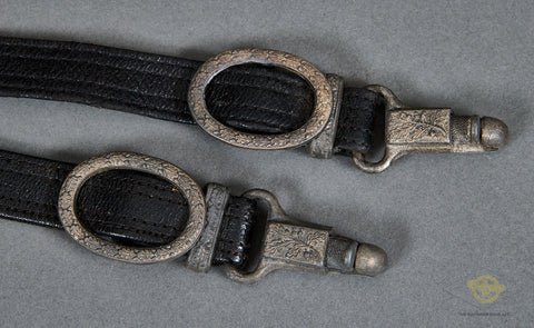 German WWII RLB Leather Dagger Hangers — image 2