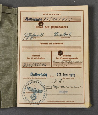 WWII German Army Soldiers Wehrpass, KIA in 1944 — image 2