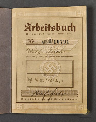 Deutsches Reich Arbeitbuch — image 2