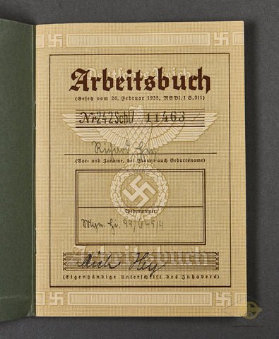 Deutsches Reich Arbeitbuch — image 2