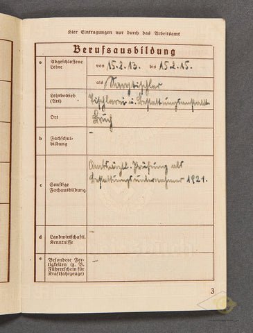 Deutsches Reich Arbeitbuch — image 4