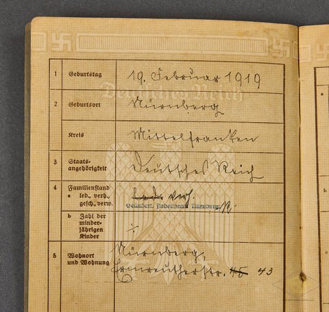 Deutsches Reich Arbeitsbuch — image 3