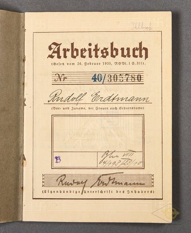Deutsches Reich Arbeitsbuch — image 2