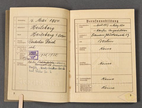 Deutsches Reich Arbeitsbuch — image 3
