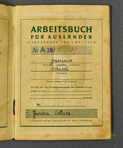 Deutsches Reich Arbeitsbuch für Ausländer — image 2