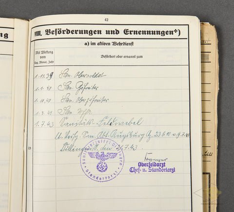 Wehrstamm Military Records Book for Medic in a Gebirgsjäger Regiment — image 7