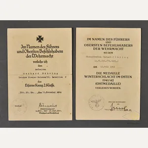 Pair of Award Documents to Same Soldier