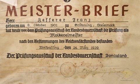 Reichsnährstand 'Meister-Brief' Certification Document — image 3