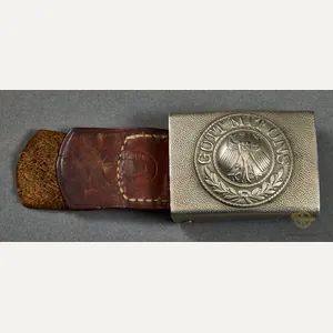 German Weimar Period Army Combat Buckle w/ Leather Tab