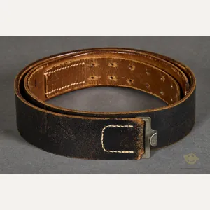 German WWII Black Leather Combat Belt