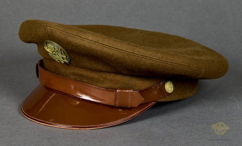 Veteran US Army WWII Enlisted Mans Visor Cap, Named — image 2