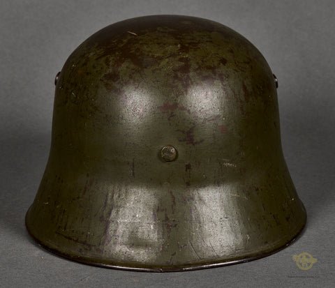 WWII German Army Double Decal Helmet, Reissued from Model 1918 WWI Helmet — image 5