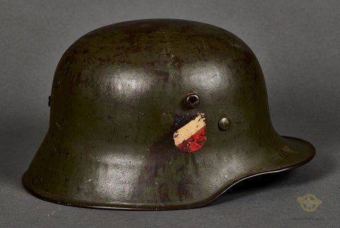WWII German Army Double Decal Helmet, Reissued from Model 1918 WWI Helmet — image 6
