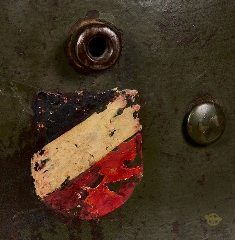 WWII German Army Double Decal Helmet, Reissued from Model 1918 WWI Helmet — image 7