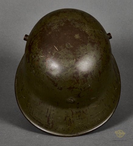 WWII German Army Double Decal Helmet, Reissued from Model 1918 WWI Helmet — image 8