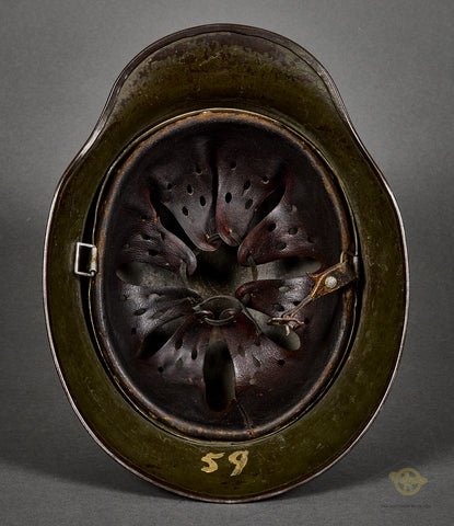 WWII German Army Double Decal Helmet, Reissued from Model 1918 WWI Helmet — image 9