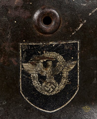 WWII German Model 1940 Police Double Decal Combat Helmet — image 2