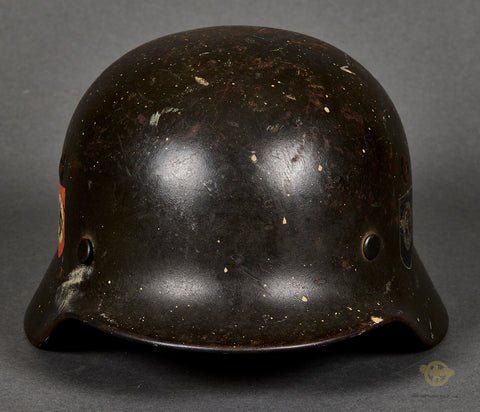WWII German Model 1940 Police Double Decal Combat Helmet — image 3