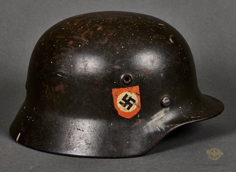 WWII German Model 1940 Police Double Decal Combat Helmet — image 6