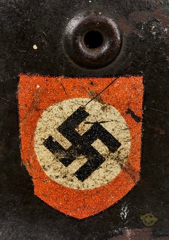 WWII German Model 1940 Police Double Decal Combat Helmet — image 7