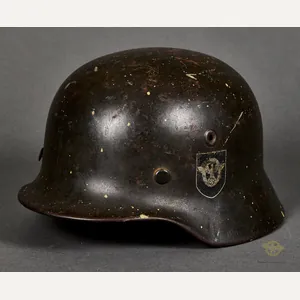 WWII German Model 1940 Police Double Decal Combat Helmet
