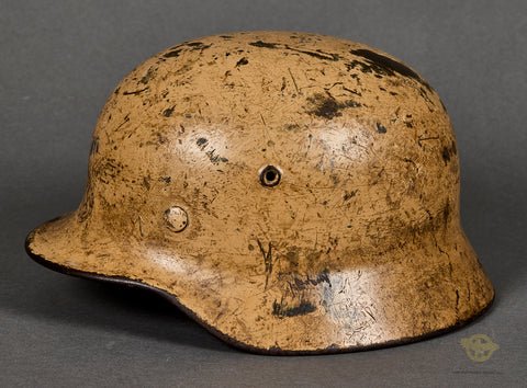WWII German Model 1940 DAK Tropical Helmet with Veteran Provenance — image 4