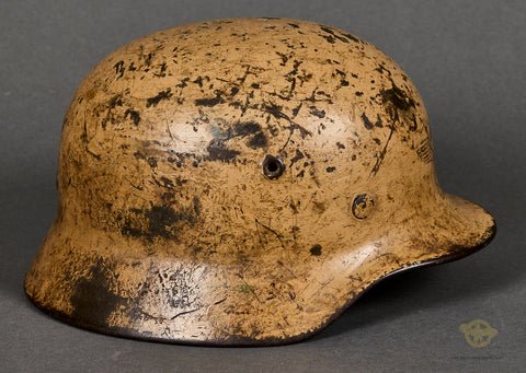 WWII German Model 1940 DAK Tropical Helmet with Veteran Provenance — image 6