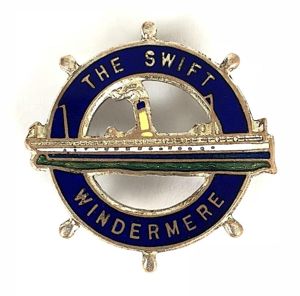 M.V. Swift Windermere Cruise Fleet ships wheel badge by H.W.MILLER …