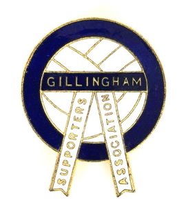 Gillingham Football Supporters Association Club Rosette Pin Badge Kent