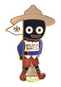 Robertsons Golly Boy Scout white waistcoat advertising badge FATTORINI BARR …