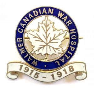 Walmer Canadian War Hospital 1915 to 1918 service badge Essex