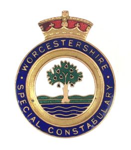Worcestershire Special Constabulary police reserve lapel badge