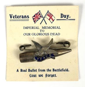 Peace Dove Real Bullet from the Battlefield badge Veterans Day …