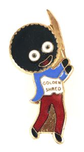 Robertsons Golly cricketer white waistcoat advertising badge Fattorini & Sons …