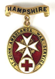 WW1 BRCS & Order of St John HAMPSHIRE Overseas War …