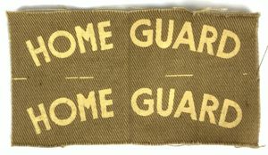 WW2 Home Guard pair of uncut printed shoulder title cloth …
