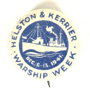 WW2 Helston and Kerrier Cornwall Warship Week 1941 fundraising tin …