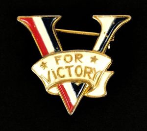 Churchill V For Victory patriotic home front pin badge by …