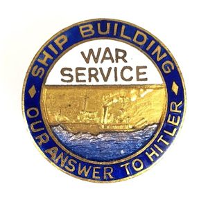 USA War Service Ship Building 'Our Answer To Hitler' pin …