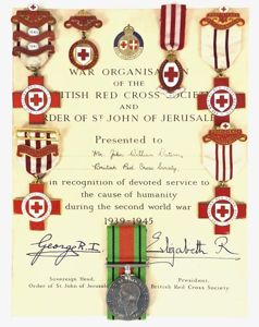 WW2 British Red Cross Society Anti-Gas Training Instructor A.R.P.S group …