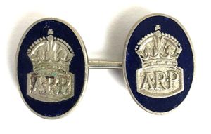 Air Raid Precautions silver plated ARP single cufflink badge by …