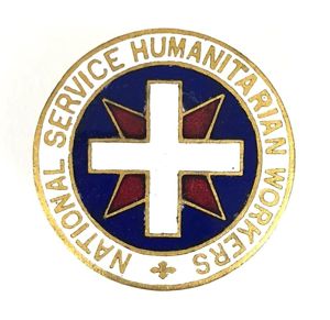 National Service Humanitarian Workers Quakers Badge by Collins London