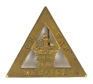 WW1 On War Service 1916 womens munition workers badge J.R.GAUNT …