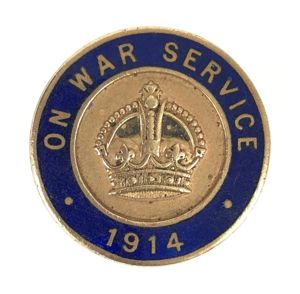 WW1 On War Service 1914 munition workers badge VAUGHTONS LTD …