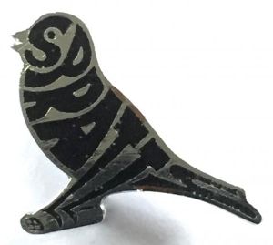 Spratt's bird seed food advertising badge