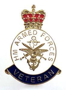 HM Armed Forces veteran pin badge