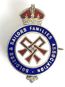 WW1 Soldiers & Saliors Families Association SSFA 1915 Hm Silver …