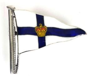 Royal Dorset Yacht Club silver ripple pennant enamel flag brooch …