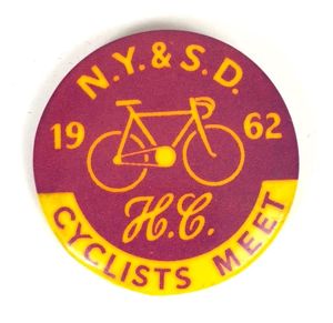 1962 North Yorkshire & South Durham Cyclists Meet tin button …