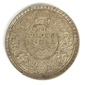1938 GEORGE VI KING EMPEROR ONE RUPEE INDIA COIN WITH …
